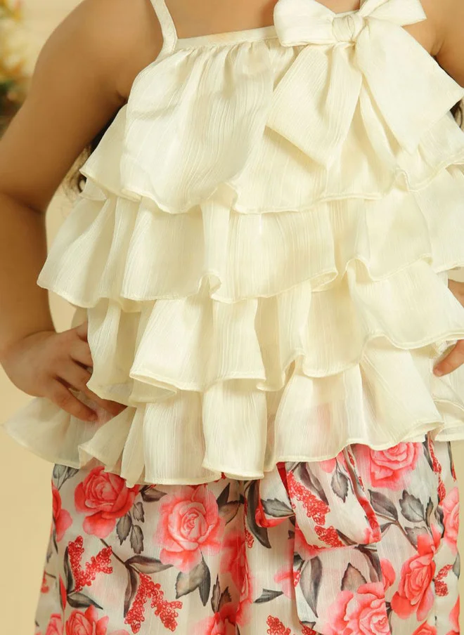 Luxe & Hardy طقم بناتي مزين بالزهور مع حمالات كتف